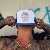 DRIVEN COMPANY WHITE NAVY FLAT BILL HAT