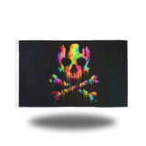 ACID COLOR SKULL FLAG