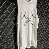 ALL WORK TANK TOP WHITE TEE - The Drive Clothing