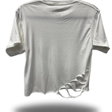 TROUBLE MAKER ROAD RASH WHITE CROP TOP