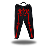 SKELETON BLACK JOGGER - RED