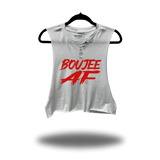 ASSHOLE BOUJEE AF WHITE CROP TANK TOP