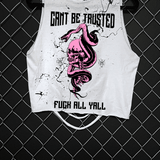 CANT BE TRUSTED CROP TANK TOP - The Drive Clothing