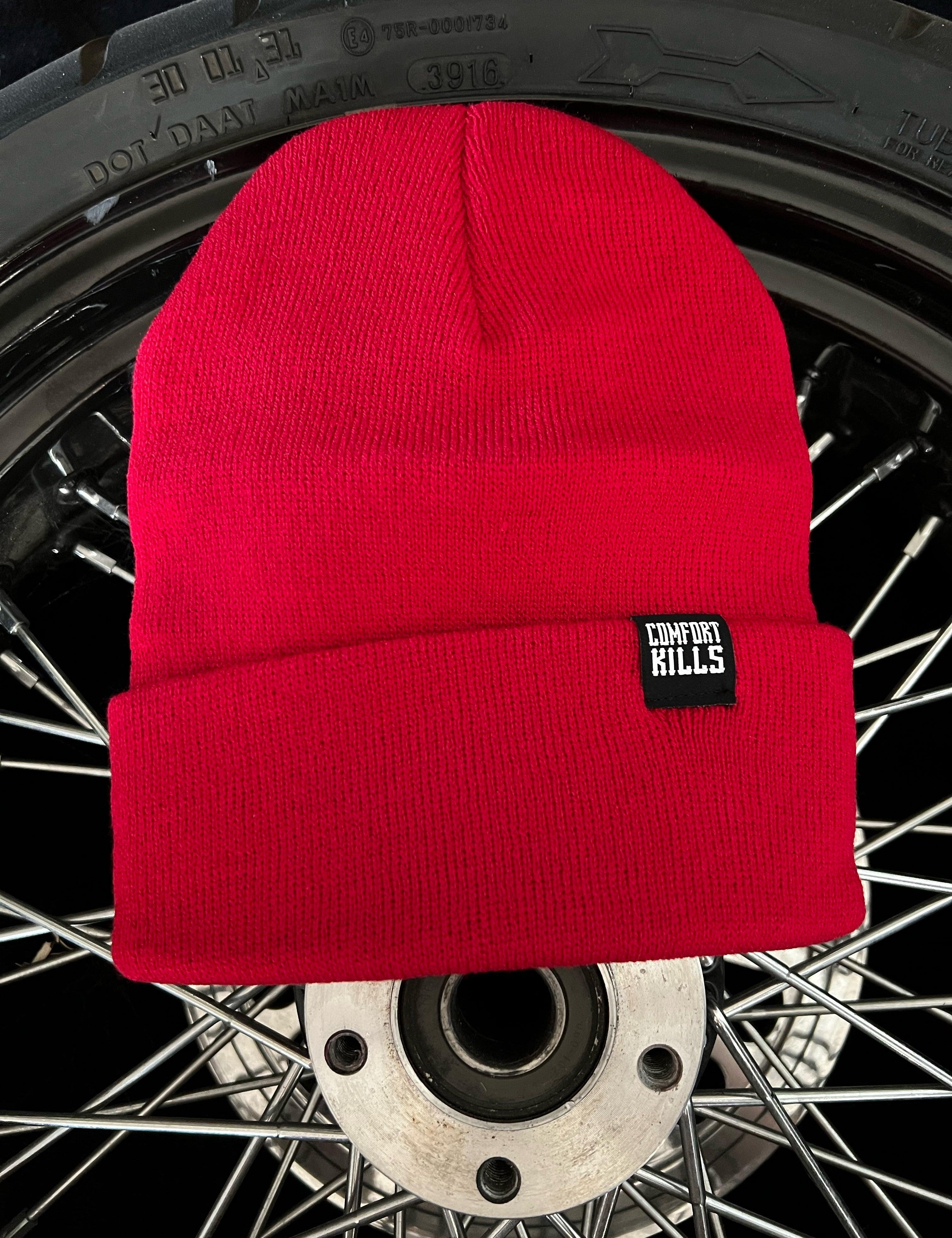 COMFORT KILLS RED BEANIE - The Drive Clothing