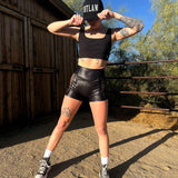 DDD FAUX LEATHER MESH SHORTS - The Drive Clothing