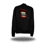 DIAMOND LIPS BLACK HOODIE