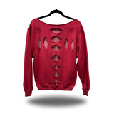 LOVE DON'T PAY ROAD RASH DIAMOND CROSS RED WIDENECK HOODIE