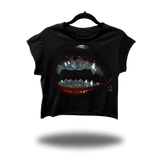 DIAMOND TEETH MUSCLE CROP TOP