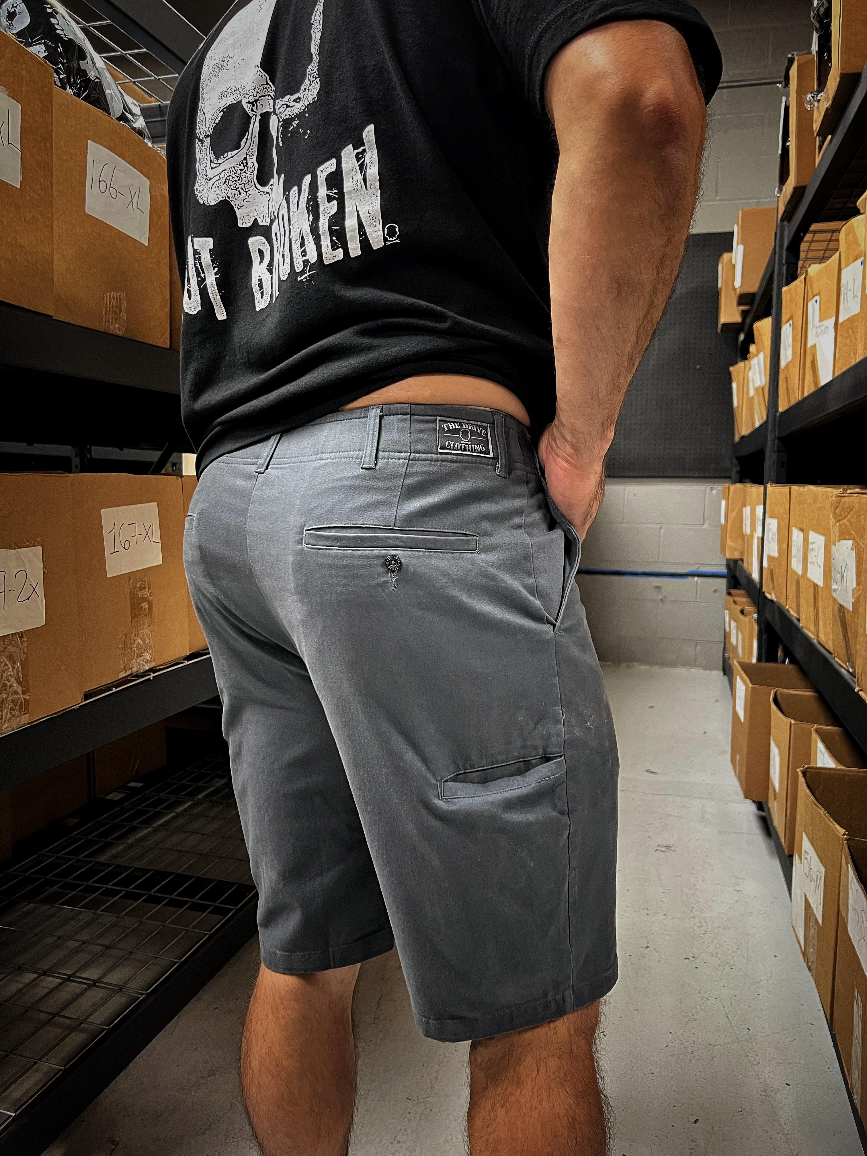 DRIVEN FLEX SMOKE GREY SHORTS - The Drive Clothing