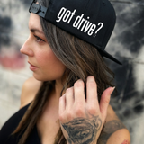 GOT DRIVE - SIDE STYLE BLACK COTTON FLAT BILL HAT