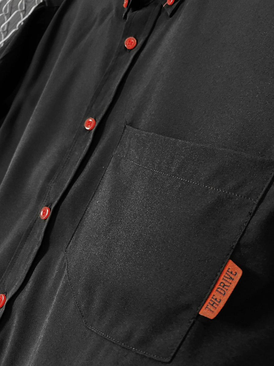 ESSENTIAL BLACK BUTTON UP – The Drive Clothing