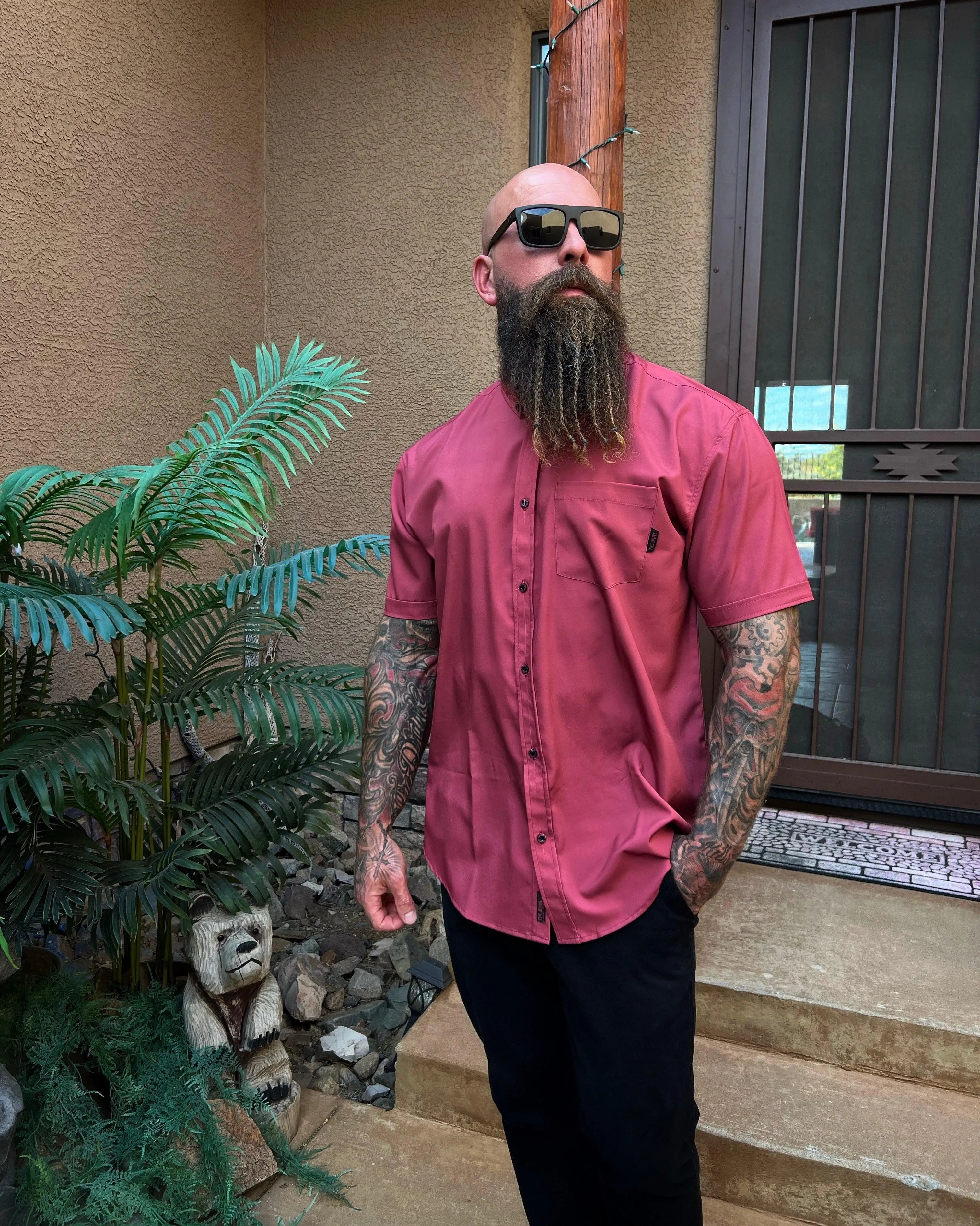 ESSENTIAL ROSE WARRIOR BUTTON UP - The Drive Clothing