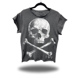CROSSBONES FADED BLACK MUSCLE OVERSIZED TEE