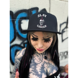 SLAY CANCER BLACK FLAT BILL HAT
