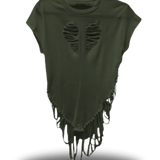 ROAD RASH HEART BEACH VIBES MILITARY GREEN TEE