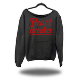 HEART BREAKER ROAD RASH DIAMOND CROSS BLACK WIDENECK HOODIE