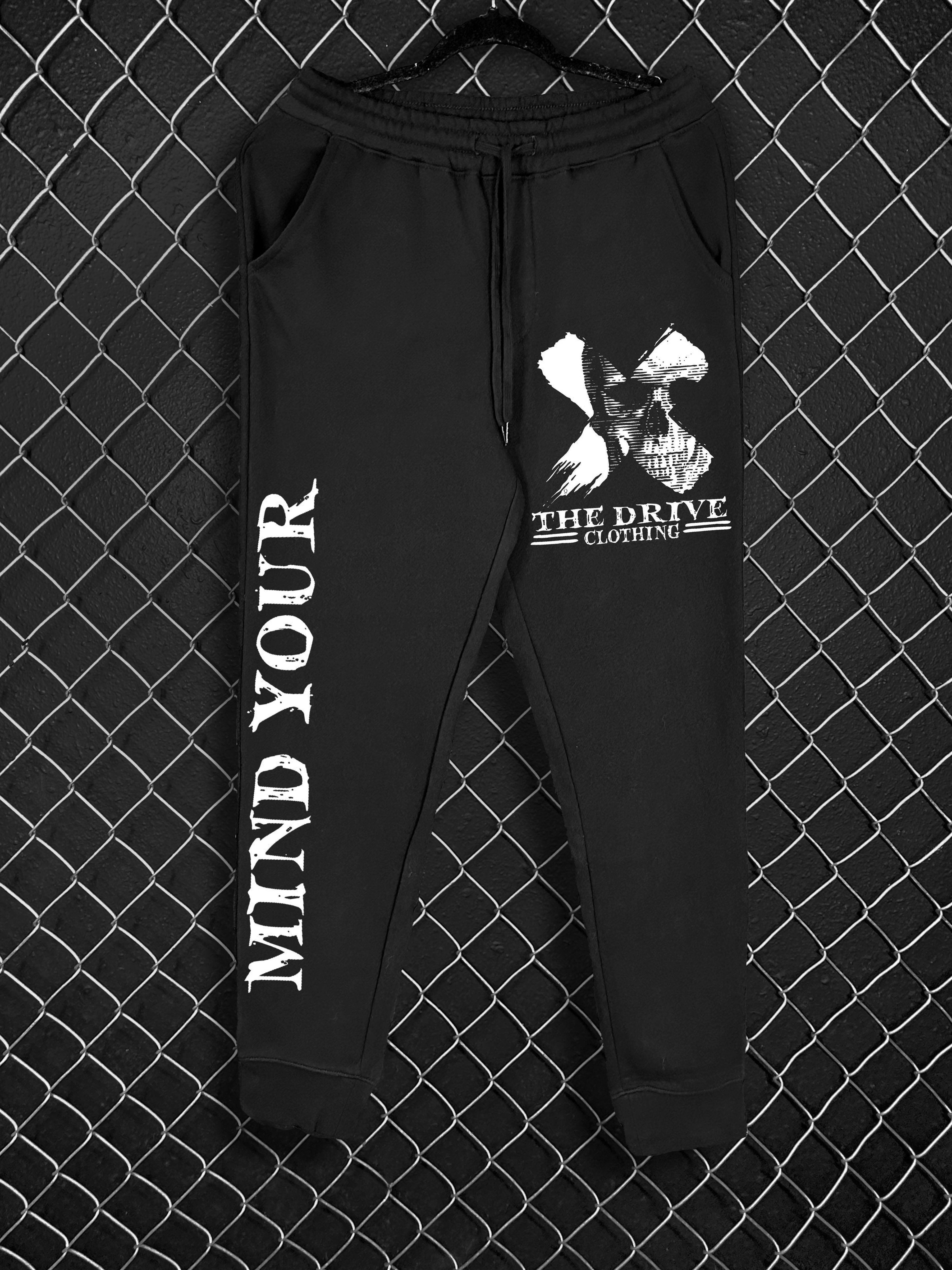 MIND YOUR F BUSINESS BLACK JOGGER - The Drive Clothing