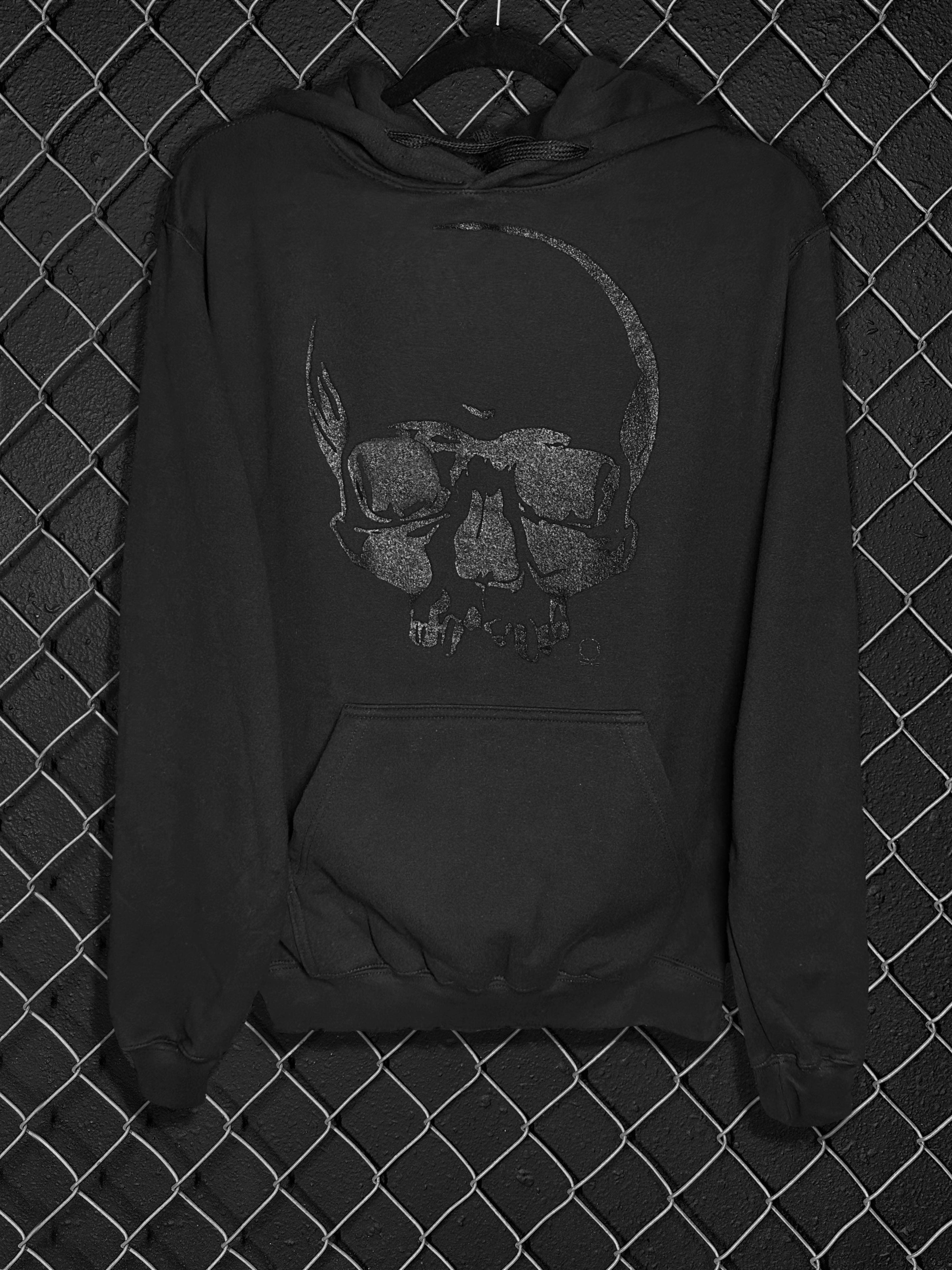 MURDERED OUT SKULL HOODIE - The Drive Clothing