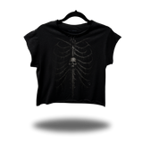 GOTHIC SKELETON MUSCLE CROP TOP