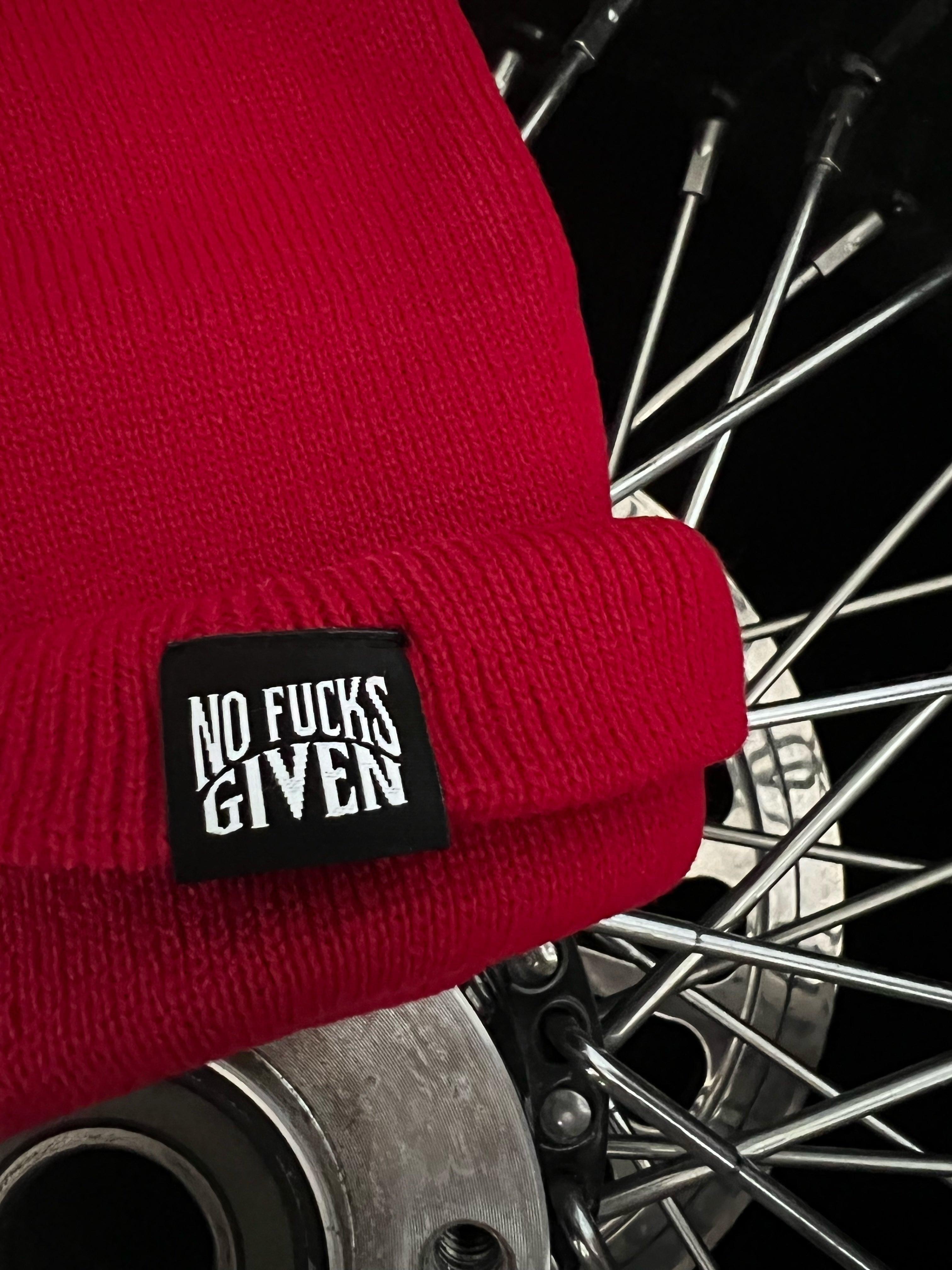 NO FUCKS GIVEN BEANIE RED - The Drive Clothing