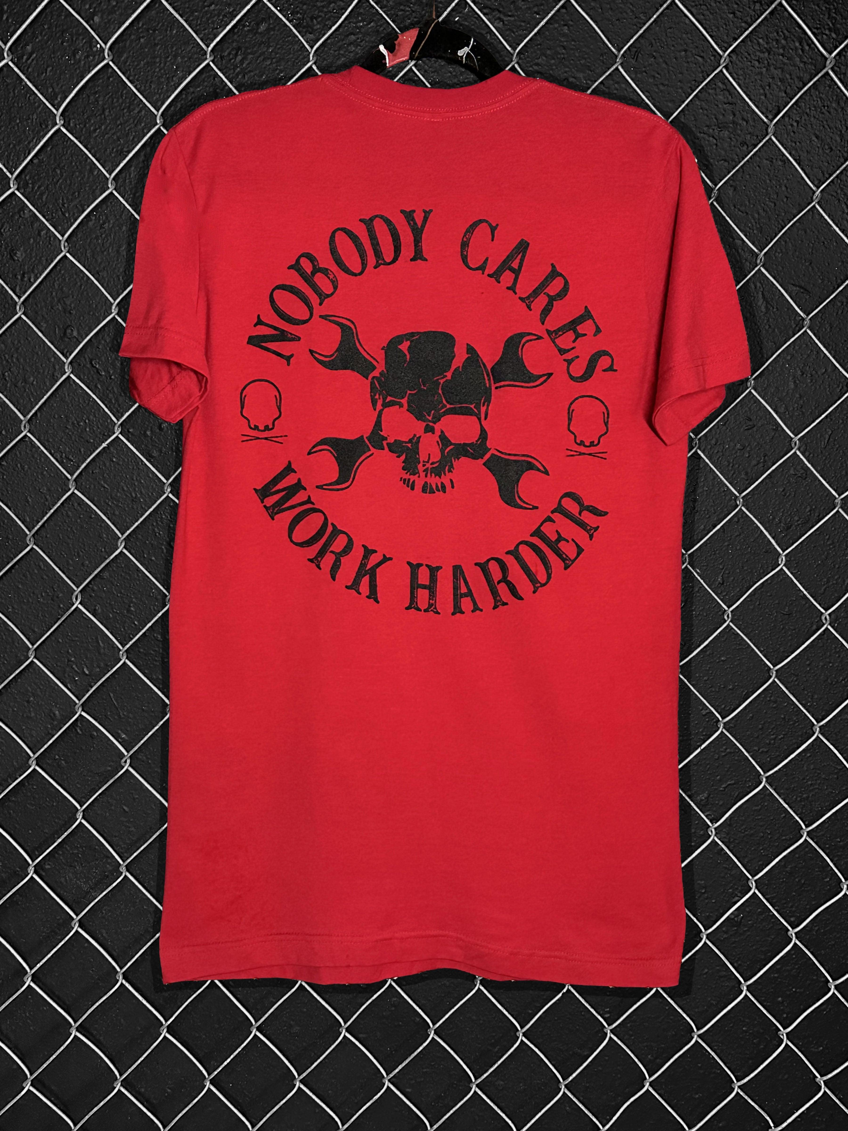 NOBODY CARES RED CLASSIC TEE - The Drive Clothing