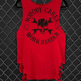 NOBODY CARES RED TANK TOP - The Drive Clothing