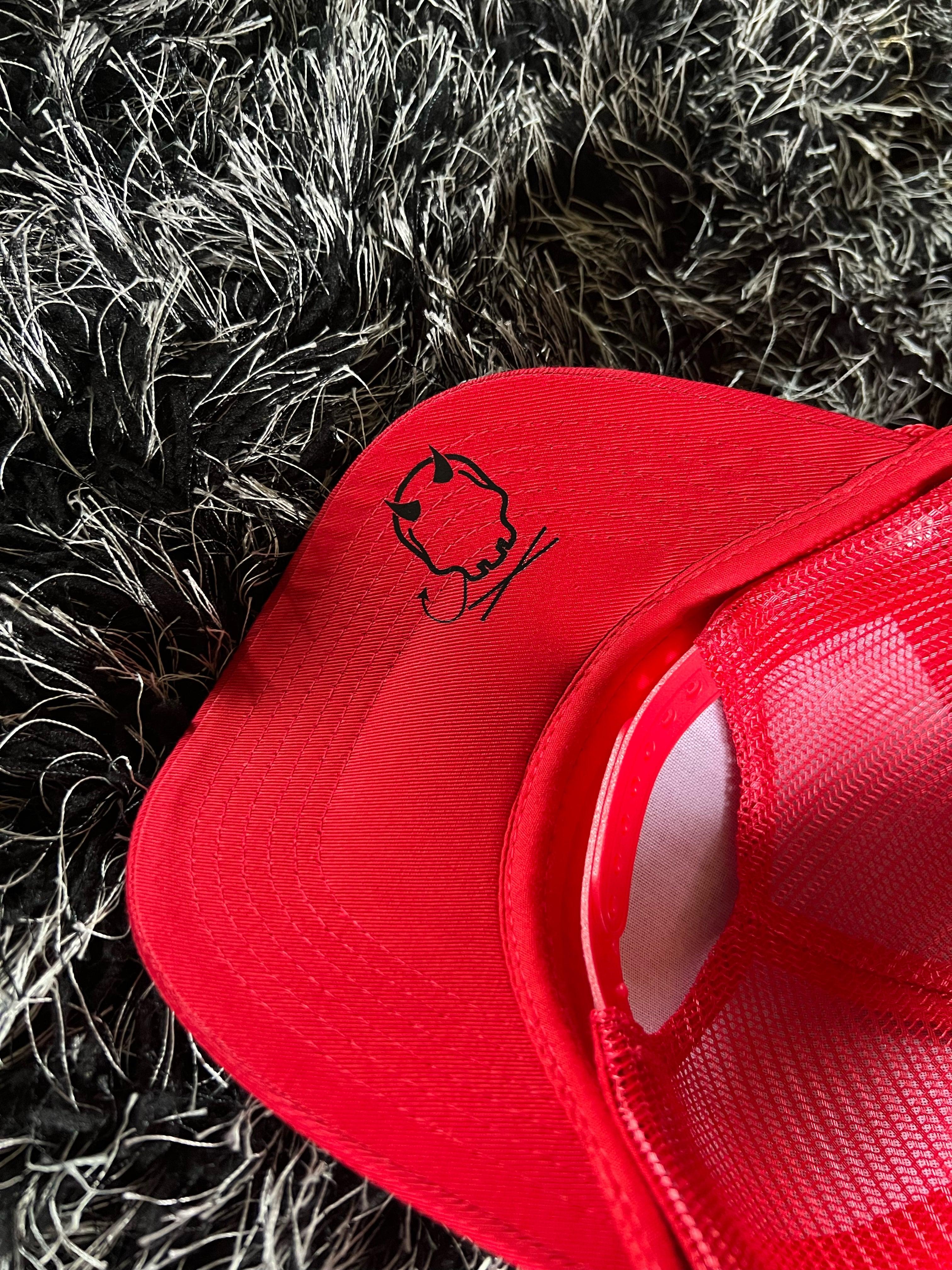 RAISING HELL CURVED BILL RED HAT - The Drive Clothing