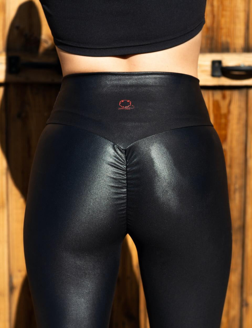RAISING HELL LEATHER BOOTY SCRUNCH LEGGINGS - The Drive Clothing