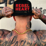 REBEL HEART BLACK CAMO FLAT BILL HAT