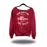 LOVE DON'T PAY ROAD RASH DIAMOND CROSS RED WIDENECK HOODIE