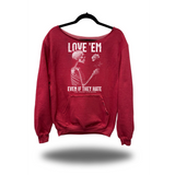 LOVE EM ROAD RASH DIAMOND CROSS RED WIDENECK HOODIE