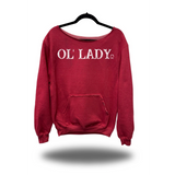 OL LADY ROAD RASH DIAMOND CROSS RED WIDENECK HOODIE