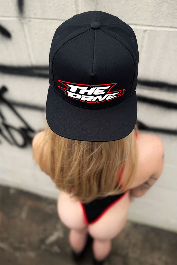 DRIVEN FEAR BLACK COTTON FLAT BILL HAT