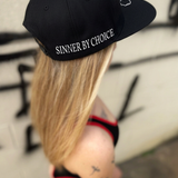 SINNER BY CHOICE - SIDE STYLE BLACK COTTON FLAT BILL HAT
