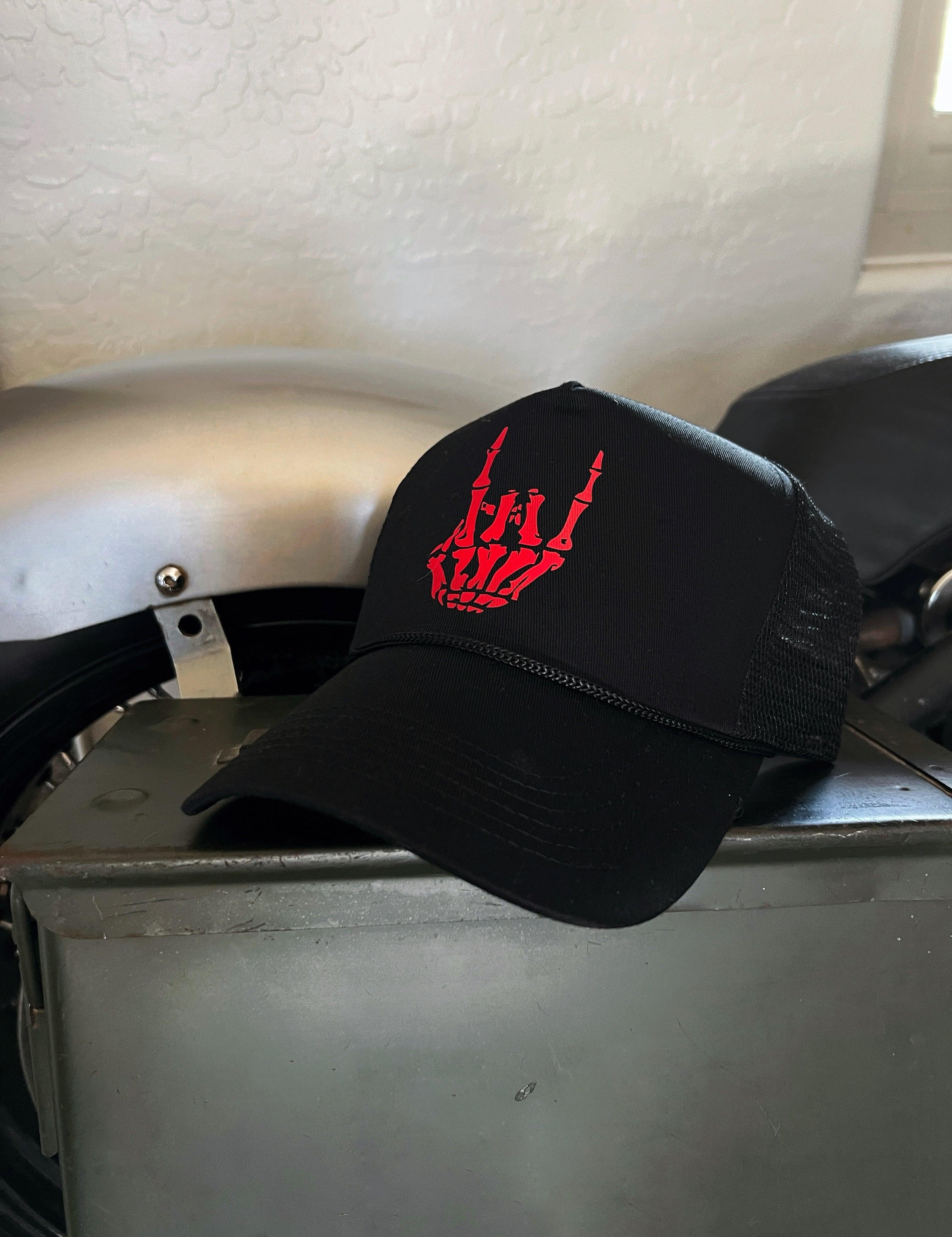 ROCKNROLL HAND CURVED BILL BLACK HAT - The Drive Clothing