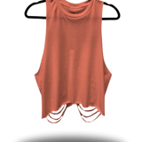 ROAD RASH VINTAGE SALMON CROP TANK TOP