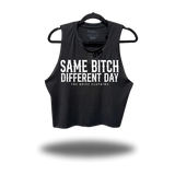 SAME BITCH ROAD RASH BLACK CROP TANK
