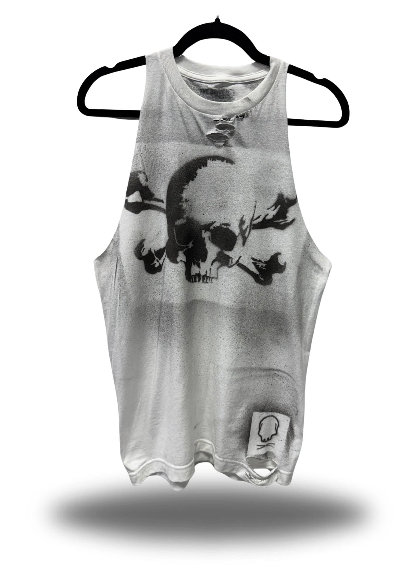PUNK ASSHOLE CROSSBONE SKULL WHITE STRINGER