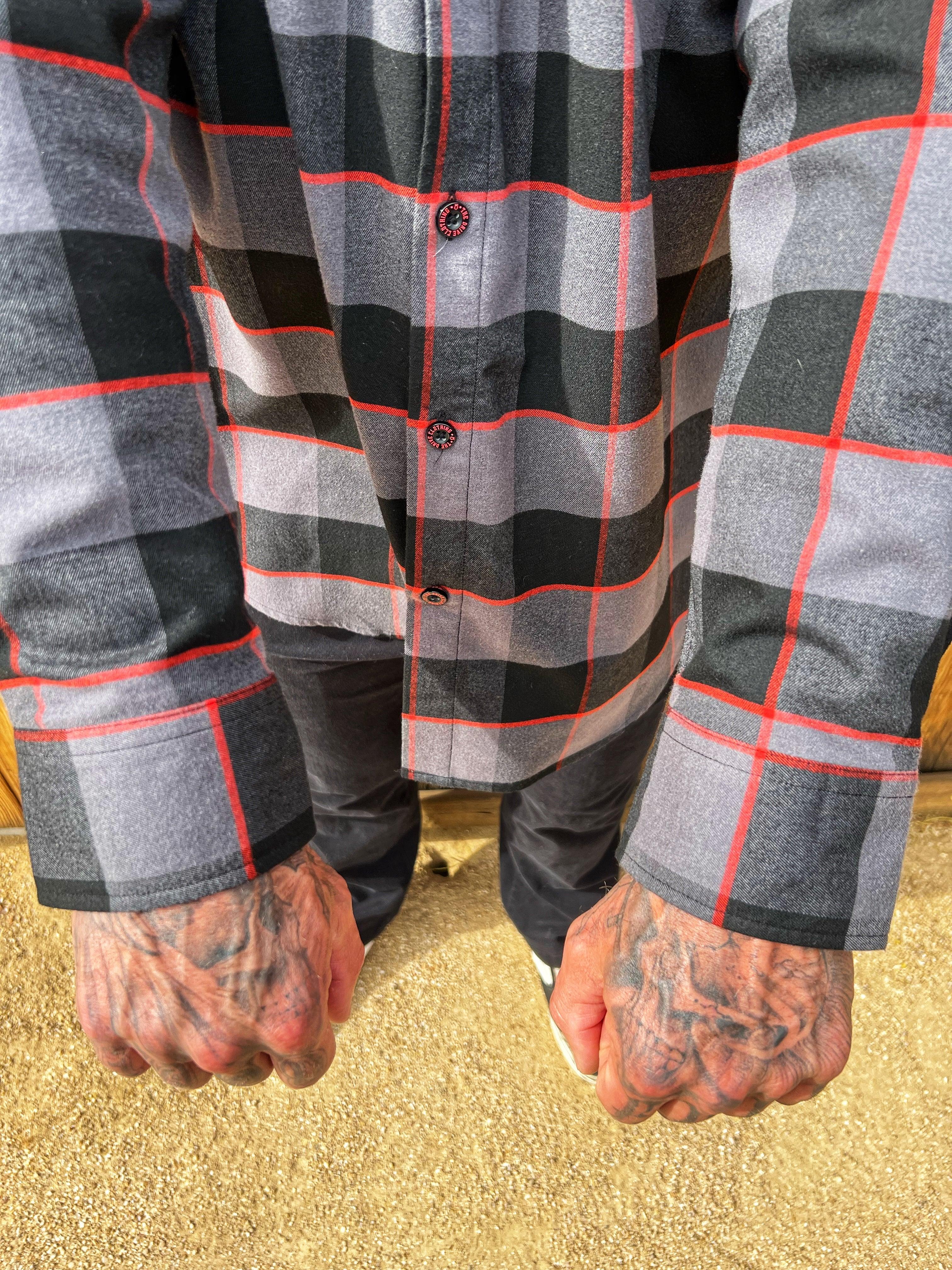 TDC BLACK/GREY/RED FLANNEL - The Drive Clothing