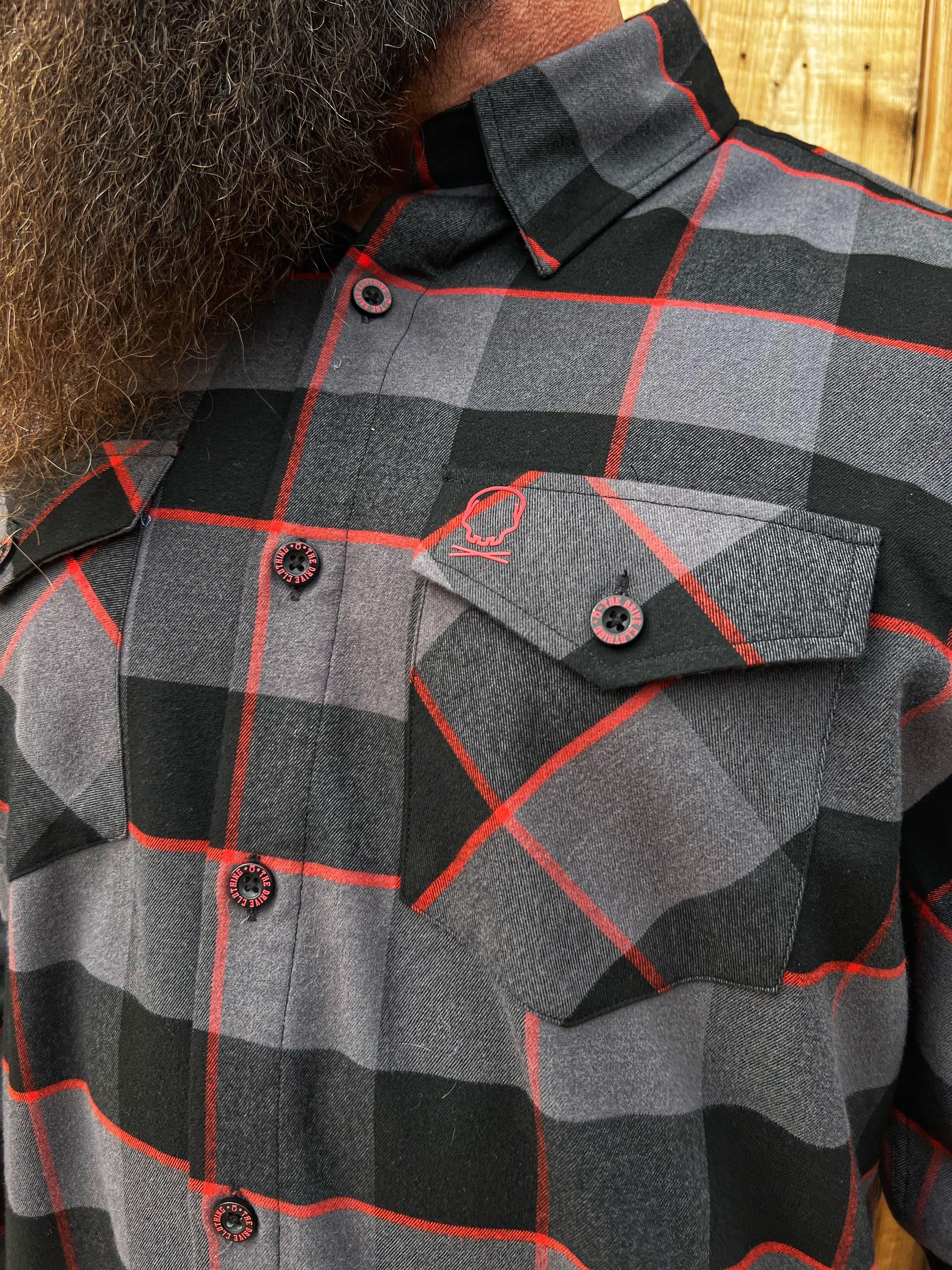 TDC BLACK/GREY/RED FLANNEL - The Drive Clothing
