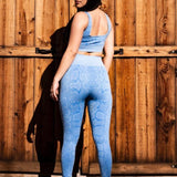 TDC BLUE SNAKESKIN LEGGINGS - The Drive Clothing