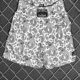 TDC BOXING SHORTS WHITE PAISLEY - The Drive Clothing