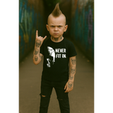 NEVER FIT IN BLACK TEE- YOUTH