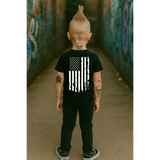 AMERICAN FLAG & SKULL BLACK TEE- YOUTH