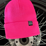 TROUBLE MAKER NEON PINK BEANIE - The Drive Clothing