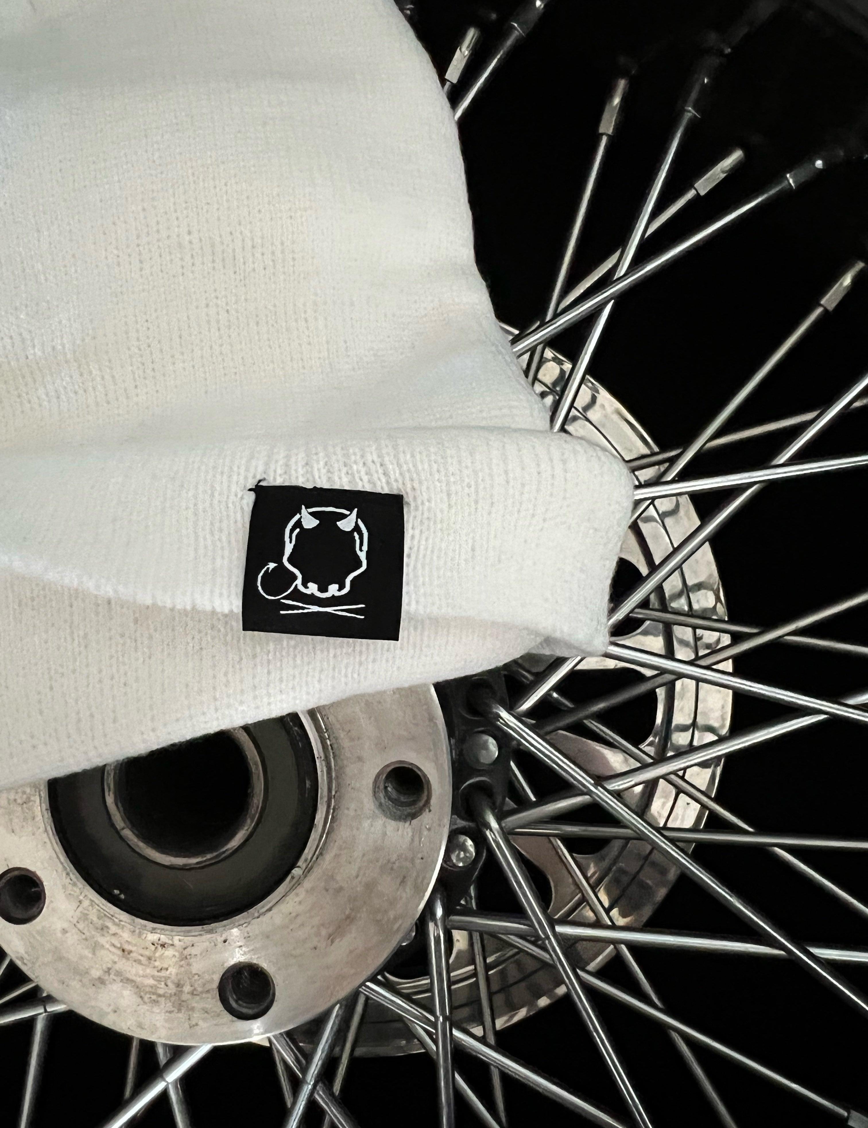 TROUBLE MAKER WHITE BEANIE - The Drive Clothing